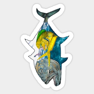 Giant Trevally and Mahi Mahi Sticker